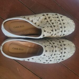 Cobb Hill by New Balance Women's White Laser-Cut Slip-On Flats